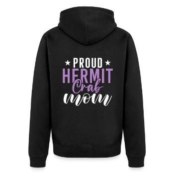Hermit Crab Gifts - Unisex Premium Organic Zip Hoodie - black - Back - Nico (187cm)