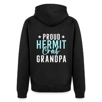 Hermit Crab Gifts - Unisex Premium Organic Zip Hoodie - black - Back - Nico (187cm)