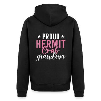 Einsiedlerkrebs-Geschenke - Unisex Premium Bio Zip Hoodie - Schwarz - Hinten - Nico (187cm)