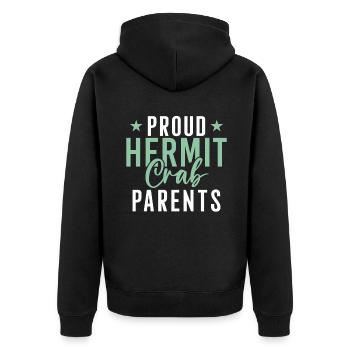 Hermit Crab Gifts - Unisex Premium Organic Zip Hoodie - black - Back - Nico (187cm)
