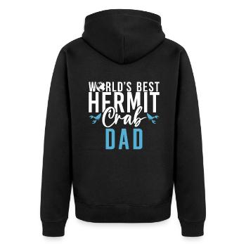 Hermit Crab Gifts - Unisex Premium Organic Zip Hoodie - black - Back - Nico (187cm)
