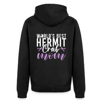 Hermit Crab Gifts - Unisex Premium Organic Zip Hoodie - black - Back - Nico (187cm)