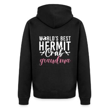 Einsiedlerkrebs-Geschenke - Unisex Premium Bio Zip Hoodie - Schwarz - Hinten - Nico (187cm)