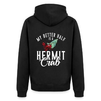 Hermit Crab Gifts - Unisex Premium Organic Zip Hoodie - black - Back - Nico (187cm)