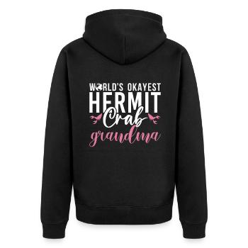 Hermit Crab Gifts - Unisex Premium Organic Zip Hoodie - black - Back - Nico (187cm)