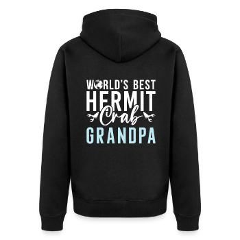Einsiedlerkrebs-Geschenke - Unisex Premium Bio Zip Hoodie - Schwarz - Hinten - Nico (187cm)