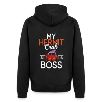 Hermit Crab Gifts - Unisex Premium Organic Zip Hoodie - black - Back - Nico (187cm)