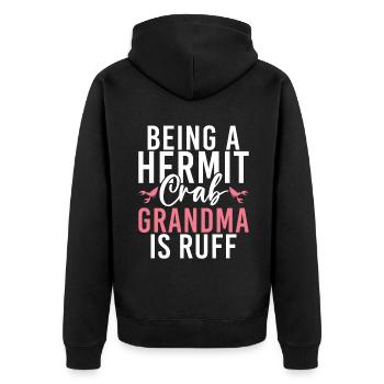 Hermit Crab Gifts - Unisex Premium Organic Zip Hoodie - black - Back - Nico (187cm)
