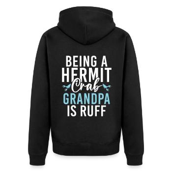 Hermit Crab Gifts - Unisex Premium Organic Zip Hoodie - black - Back - Nico (187cm)