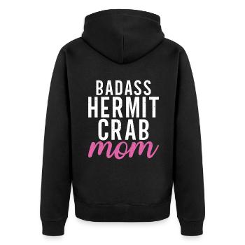 Hermit Crab Gifts - Unisex Premium Organic Zip Hoodie - black - Back - Nico (187cm)