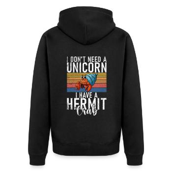 Einsiedlerkrebs-Geschenke - Unisex Premium Bio Zip Hoodie - Schwarz - Hinten - Nico (187cm)