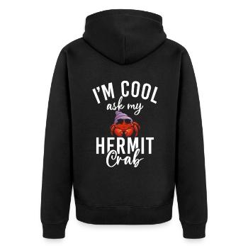 Einsiedlerkrebs-Geschenke - Unisex Premium Bio Zip Hoodie - Schwarz - Hinten - Nico (187cm)