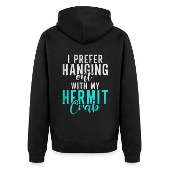 Hermit Crab Gifts - Unisex Premium Organic Zip Hoodie - black - Back - Nico (187cm)