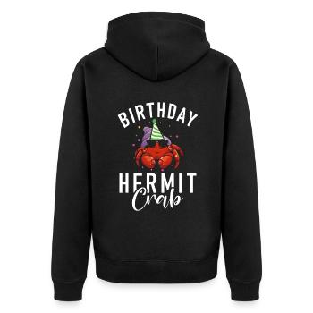 Hermit Crab Gifts - Unisex Premium Organic Zip Hoodie - black - Back - Nico (187cm)