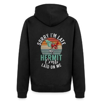 Hermit Crab Gifts - Unisex Premium Organic Zip Hoodie - black - Back - Nico (187cm)