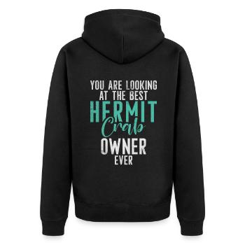 Hermit Crab Gifts - Unisex Premium Organic Zip Hoodie - black - Back - Nico (187cm)