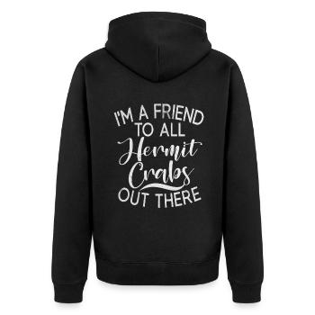 Hermit Crab Gifts - Unisex Premium Organic Zip Hoodie - black - Back - Nico (187cm)