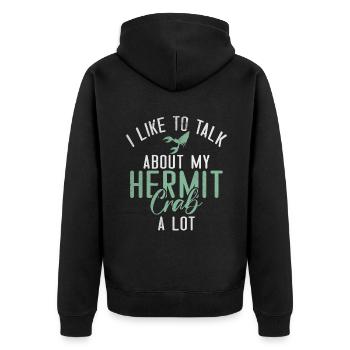 Einsiedlerkrebs-Geschenke - Unisex Premium Bio Zip Hoodie - Schwarz - Hinten - Nico (187cm)