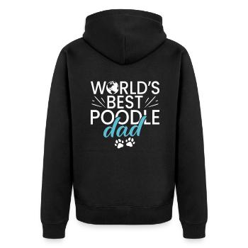 Geschenke zum Suchbegriff: "Pudel" - Unisex Premium Bio Zip Hoodie - Schwarz - Hinten - Nico (187cm)