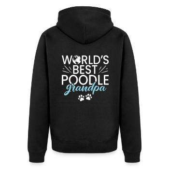 Geschenke zum Suchbegriff: "Pudel" - Unisex Premium Bio Zip Hoodie - Schwarz - Hinten - Nico (187cm)