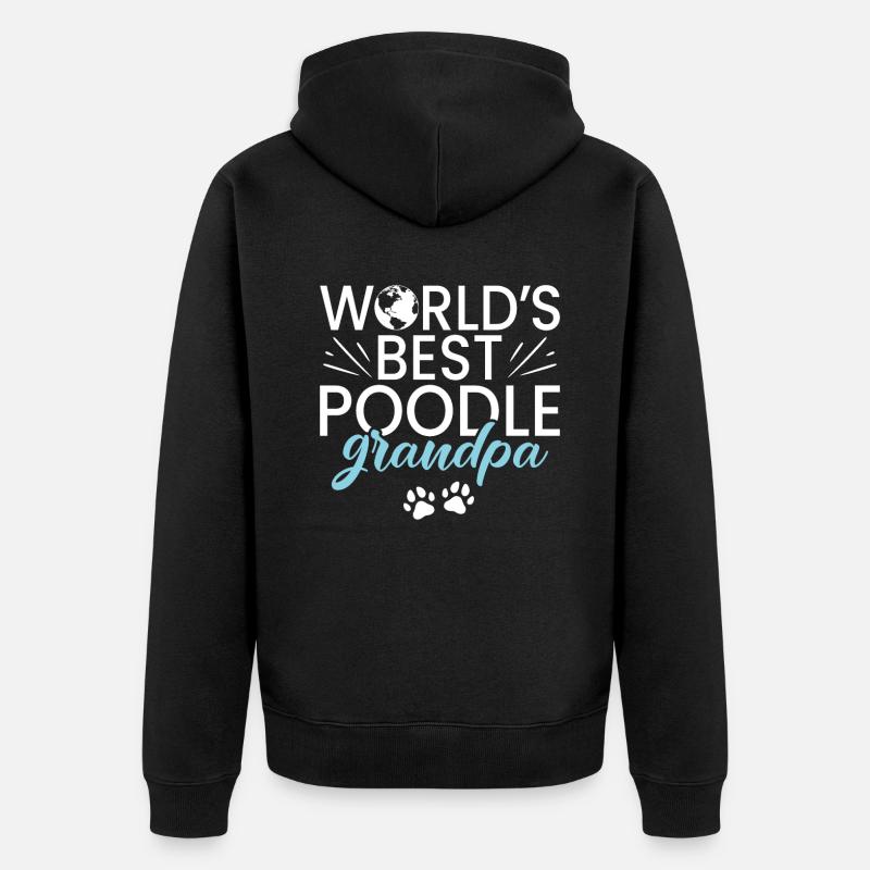 Geschenke zum Suchbegriff: "Pudel" - Unisex Premium Bio Zip Hoodie - Schwarz
