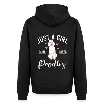 Poodle Gifts - Unisex Premium Bio Zip Hoodie - Schwarz - Hinten - Nico (187cm)