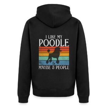 Poodle Gifts - Unisex Premium Bio Zip Hoodie - Schwarz - Hinten - Nico (187cm)