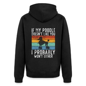 Poodle Gifts - Unisex Premium Bio Zip Hoodie - Schwarz - Hinten - Nico (187cm)