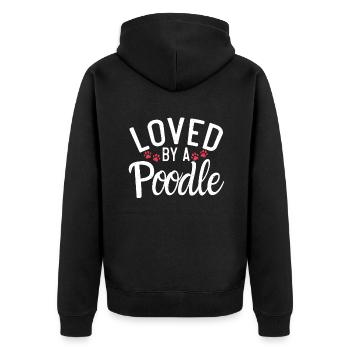 Poodle Gifts - Unisex Premium Bio Zip Hoodie - Schwarz - Hinten - Nico (187cm)