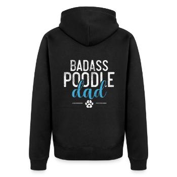 Poodle Gifts - Unisex Premium Bio Zip Hoodie - Schwarz - Hinten - Nico (187cm)