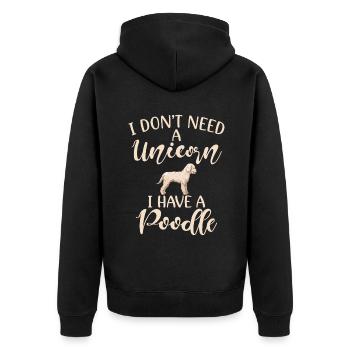 Poodle Gifts - Unisex Premium Bio Zip Hoodie - Schwarz - Hinten - Nico (187cm)
