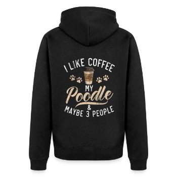 Poodle Gifts - Unisex Premium Bio Zip Hoodie - Schwarz - Hinten - Nico (187cm)