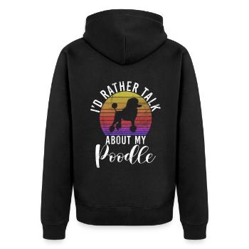 Poodle Gifts - Unisex Premium Bio Zip Hoodie - Schwarz - Hinten - Nico (187cm)