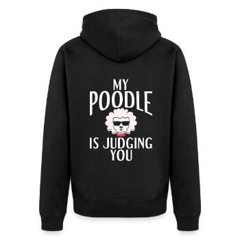 Poodle Gifts - Unisex Premium Bio Zip Hoodie - Schwarz - Hinten - Nico (187cm)