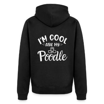 Poodle Gifts - Unisex Premium Bio Zip Hoodie - Schwarz - Hinten - Nico (187cm)