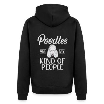Poodle Gifts - Unisex Premium Bio Zip Hoodie - Schwarz - Hinten - Nico (187cm)