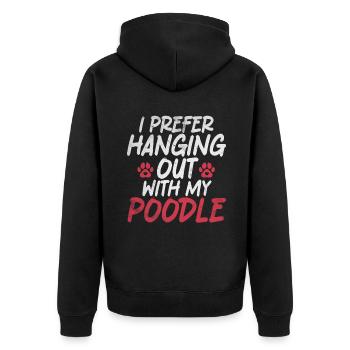 Poodle Gifts - Unisex Premium Bio Zip Hoodie - Schwarz - Hinten - Nico (187cm)