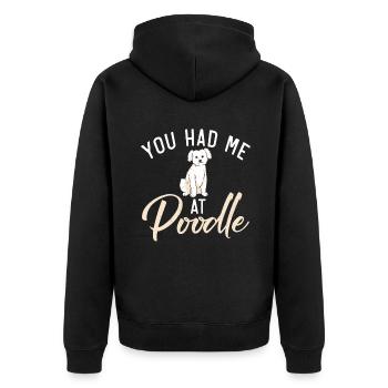 Poodle Gifts - Unisex Premium Bio Zip Hoodie - Schwarz - Hinten - Nico (187cm)