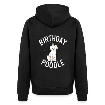 Poodle Gifts - Unisex Premium Bio Zip Hoodie - Schwarz - Hinten - Nico (187cm)
