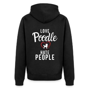Poodle Gifts - Unisex Premium Bio Zip Hoodie - Schwarz - Hinten - Nico (187cm)
