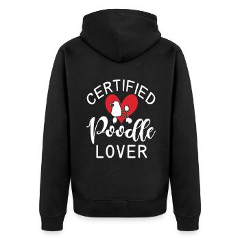 Poodle Gifts - Unisex Premium Bio Zip Hoodie - Schwarz - Hinten - Nico (187cm)