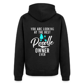 Poodle Gifts - Unisex Premium Bio Zip Hoodie - Schwarz - Hinten - Nico (187cm)