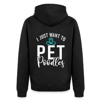 Poodle Gifts - Unisex Premium Bio Zip Hoodie - Schwarz - Hinten - Nico (187cm)