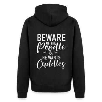 Poodle Gifts - Unisex Premium Bio Zip Hoodie - Schwarz - Hinten - Nico (187cm)