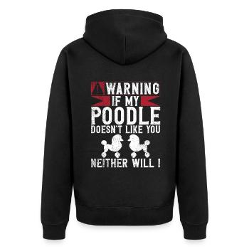 Poodle Gifts - Unisex Premium Bio Zip Hoodie - Schwarz - Hinten - Nico (187cm)