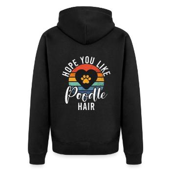 Poodle Gifts - Unisex Premium Bio Zip Hoodie - Schwarz - Hinten - Nico (187cm)