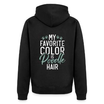 Poodle Gifts - Unisex Premium Bio Zip Hoodie - Schwarz - Hinten - Nico (187cm)