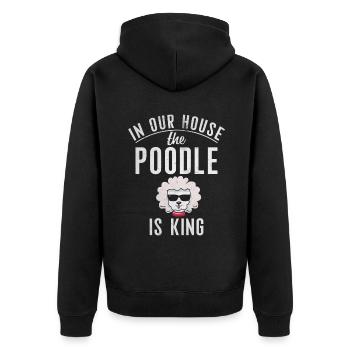 Poodle Gifts - Unisex Premium Bio Zip Hoodie - Schwarz - Hinten - Nico (187cm)