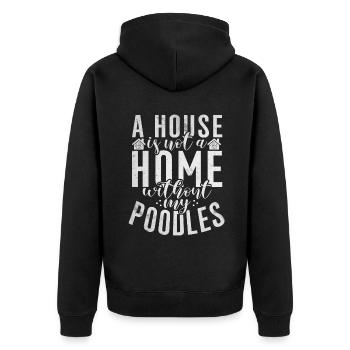 Poodle Gifts - Unisex Premium Bio Zip Hoodie - Schwarz - Hinten - Nico (187cm)