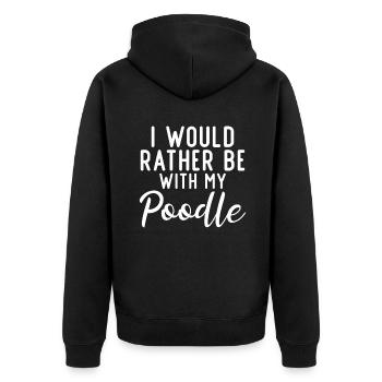 Poodle Gifts - Unisex Premium Bio Zip Hoodie - Schwarz - Hinten - Nico (187cm)